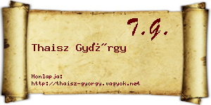 Thaisz György névjegykártya